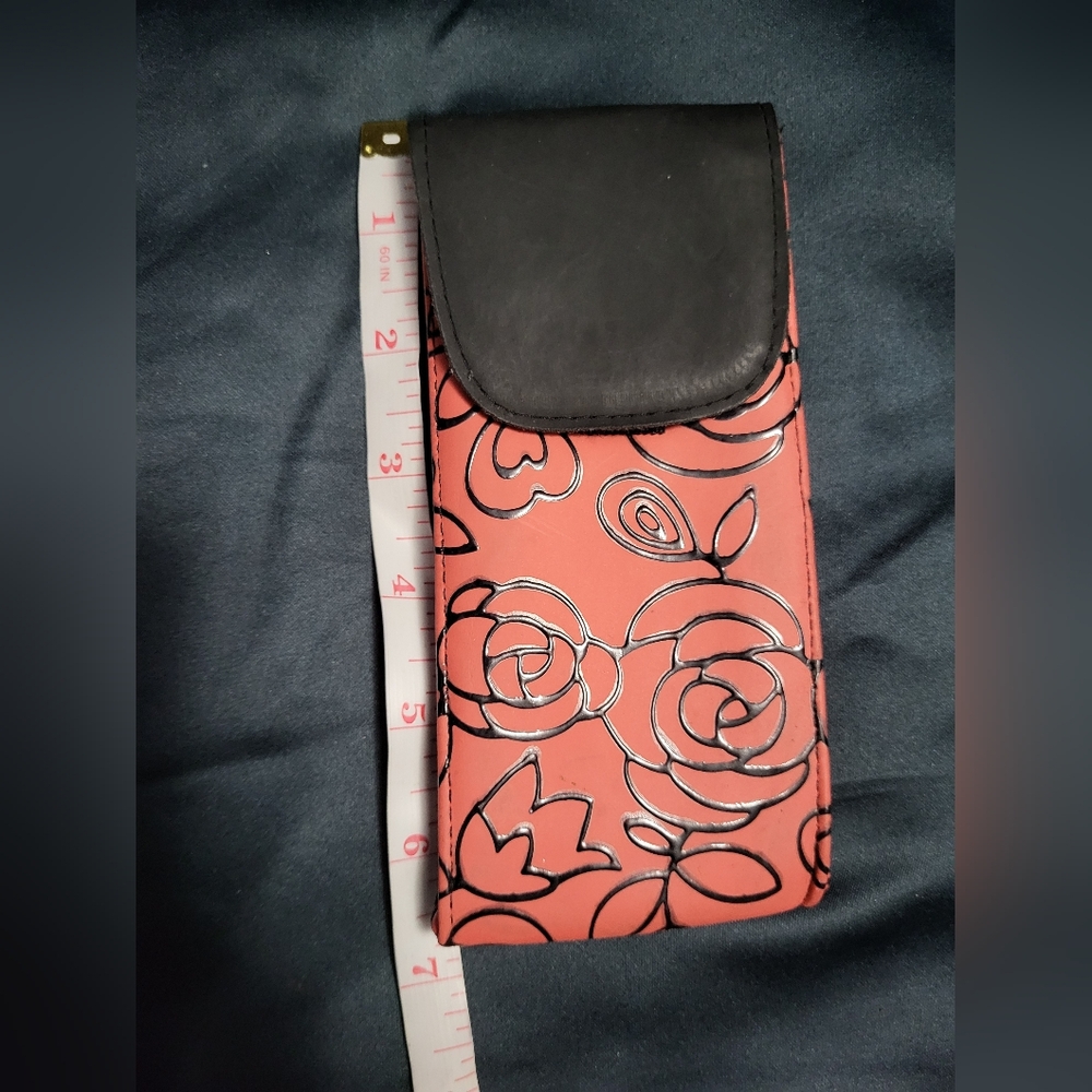 Floral Protective Pouch Case – Pink with Black Trim - Picture 2 of 5